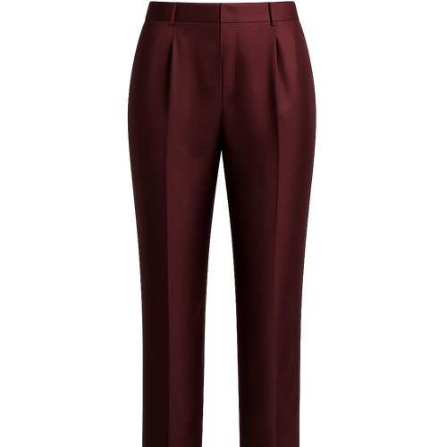 Burgundy Silk Trousers - Mazzenor Pants